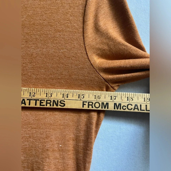 Treasure & Bond long sleeve ruched side slit scoop neck dress Sz  M - Picture 10 of 11